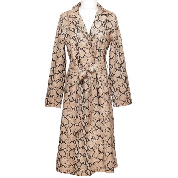 LPA Coat Leather Jacket TRENCH 415 Animal Print M - Picture 1 of 8